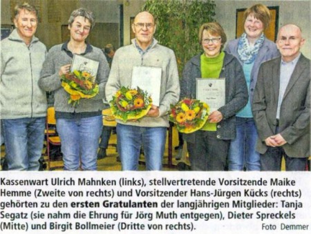 Drei Stühle bleiben beim TSV Rhade leer - Jahreshauptversammlung 2017